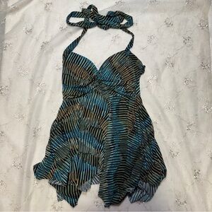 vintage y2k rue21 flutter halter handkerchief top – size small